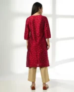 Women Foil Print Straight Kurta - Image 3